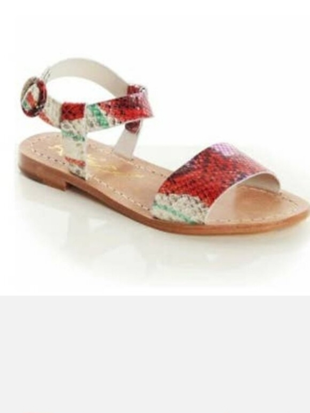 Alice + Olivia Bella Sandals Colorful Snake Embossed Size 10 / 40